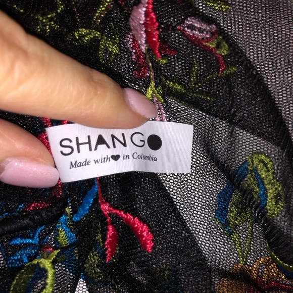 Shango Black/Floral See Through Crop Top - Picture 3 of 3